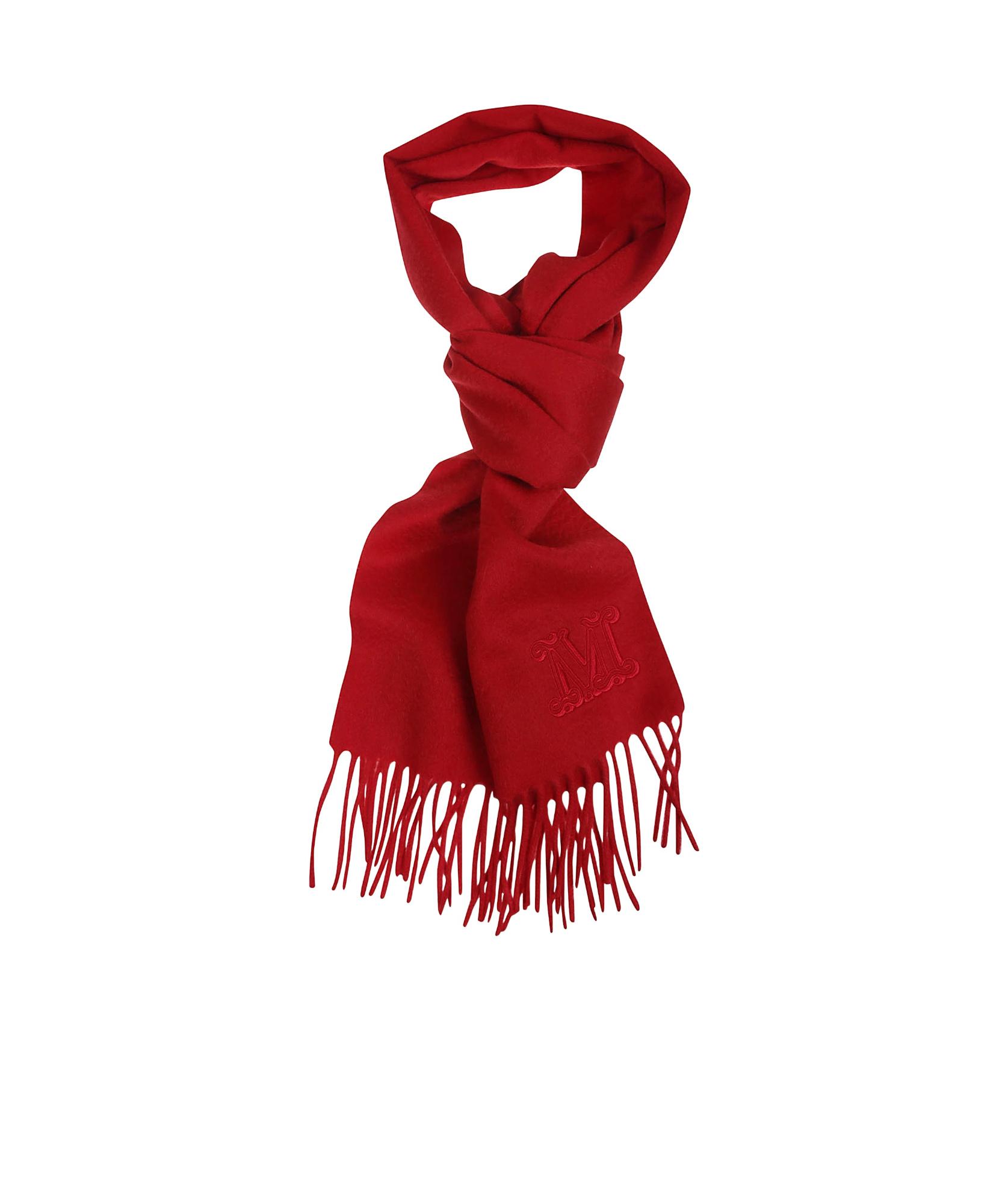 Max Mara Logo Embroidered Fringed Edge Scarf | Lyst