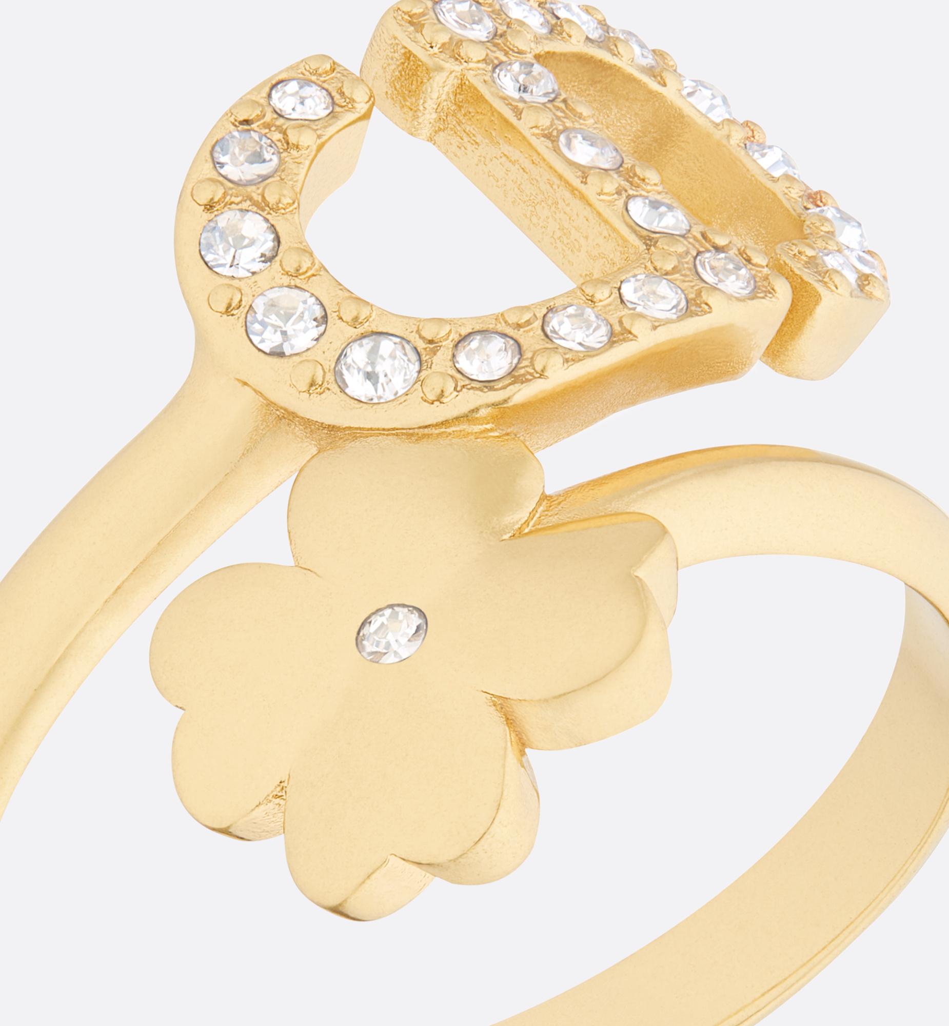 Dior Petit Cd Lucky Charms Ring in Metallic | Lyst Dior Petit Cd Lucky Charms Ring in Metallic | Lyst