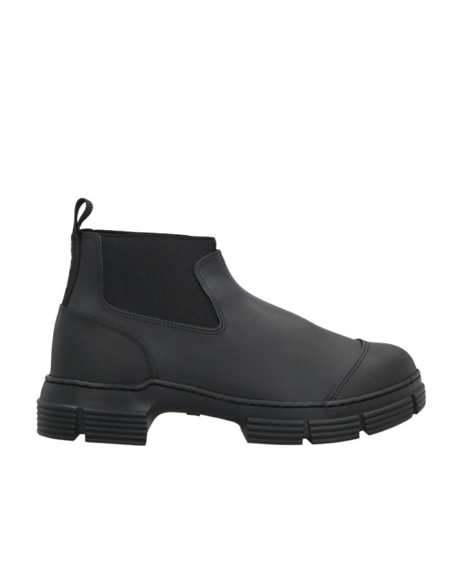 ショートブーツ・ブーティ Ganni Black Leather Ankle Boots Faux leather ankle boots in black - Ganni | Mytheresa