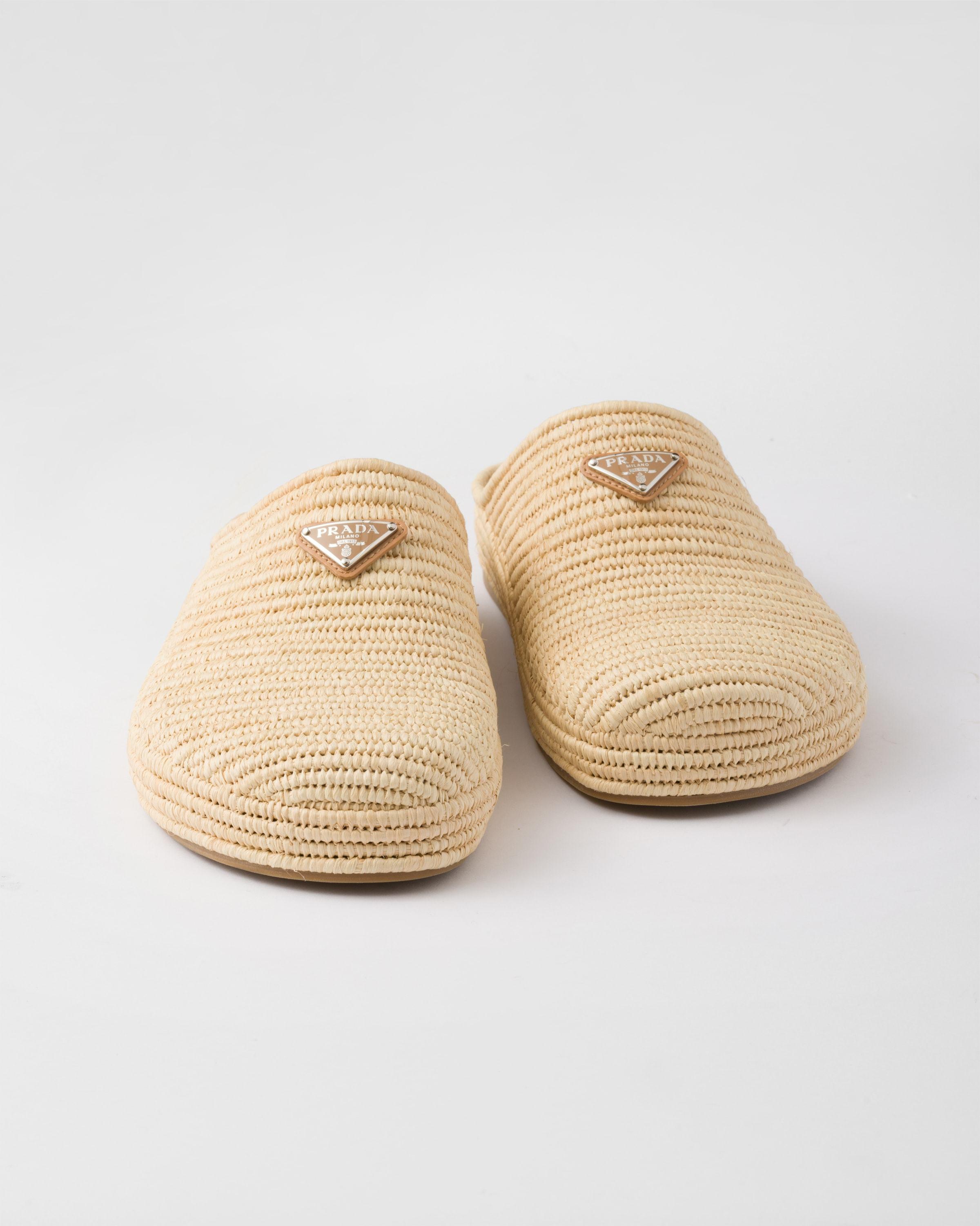 PRADA♡ ラフィア・ミュール PRADA＊Monolith crochet cage sandals ラフィアサンダル＊送込