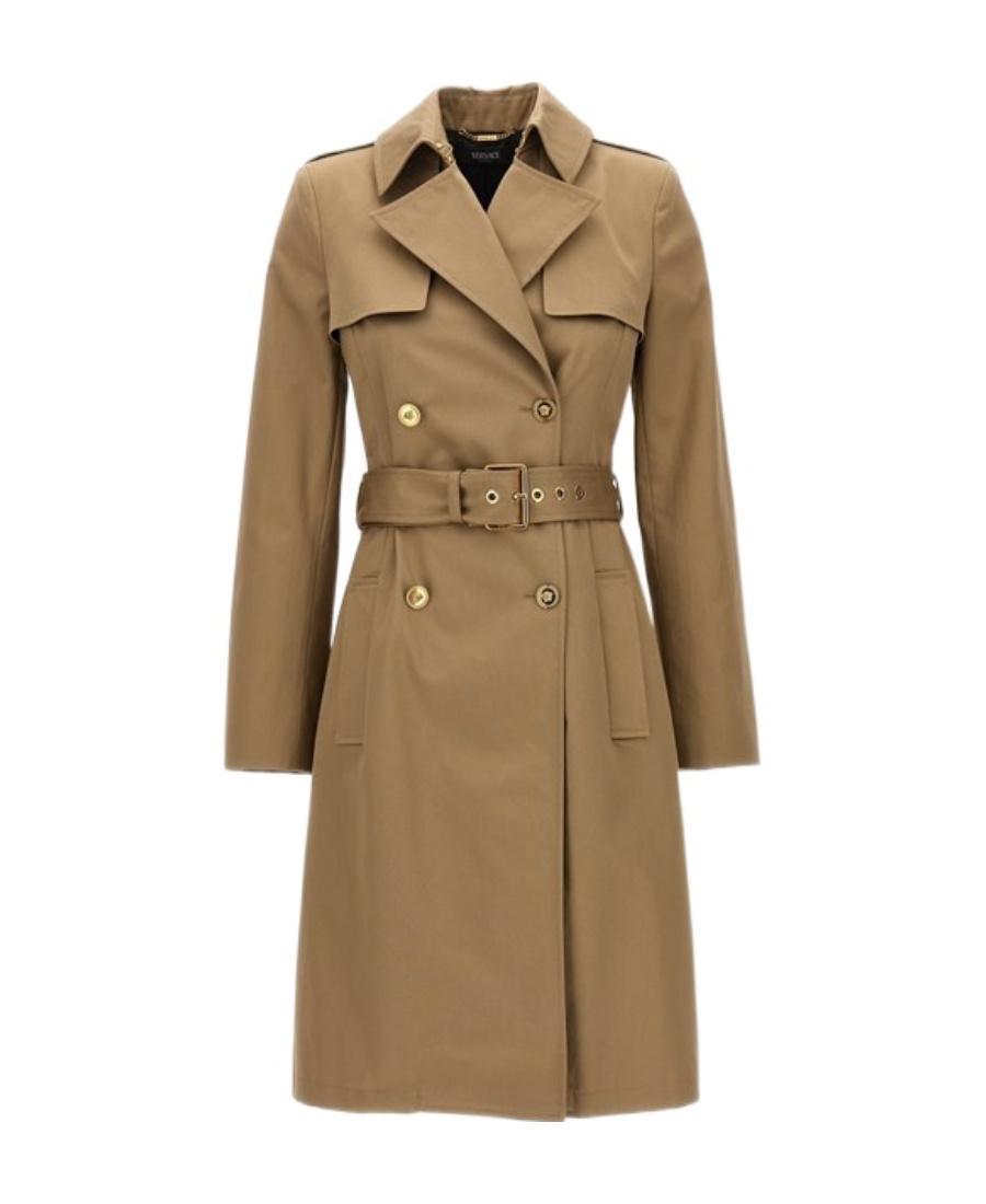 VIP【関税送料無料】希少 VERSACE LIGHT BROWN TRENCH COAT Versace Versace Allover-jacquard Trench Coat | Brown | FARFETCH