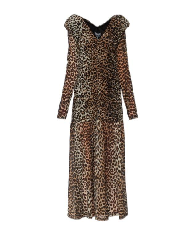 knee length dresses for ladies Leopard Printed Georgette Dress main image 1