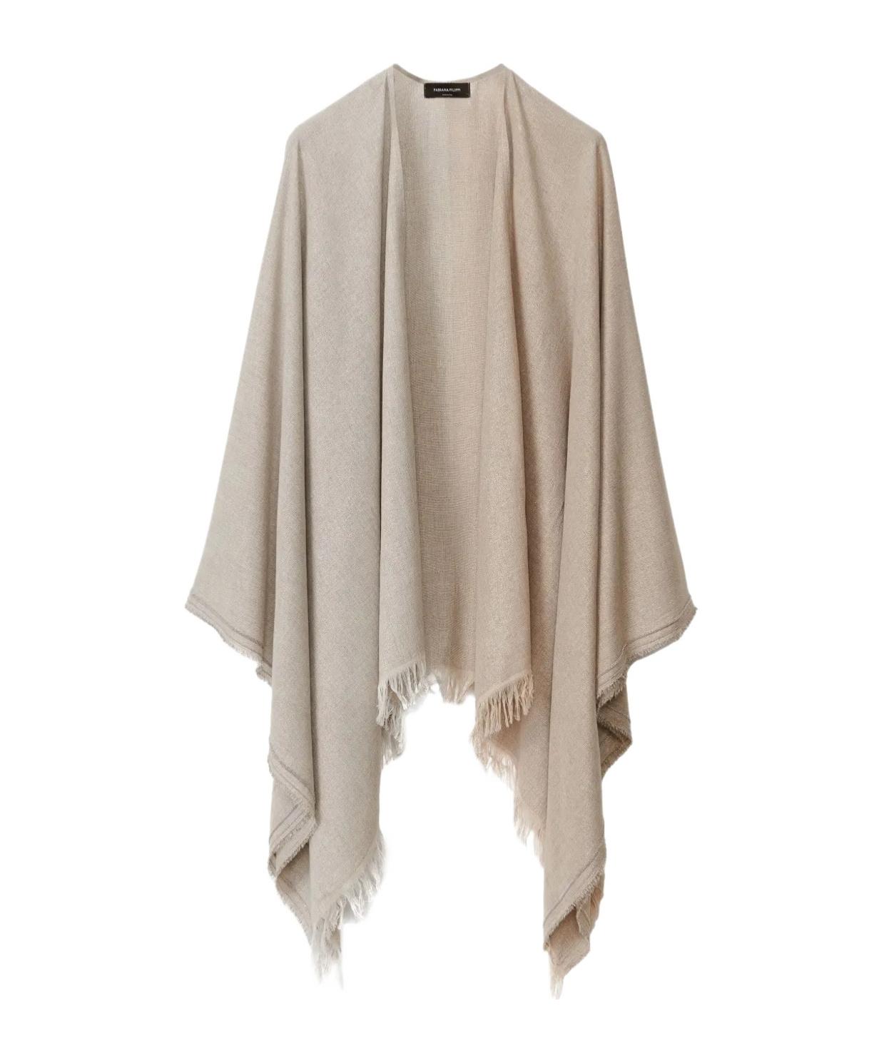 ポンチョ・ケープ FABIANA FILIPPI Wool fringed cape (SAD214A792I176 1256) FABIANA FILIPPI(ファビアナフィリッピ) ポンチョ・ケープ