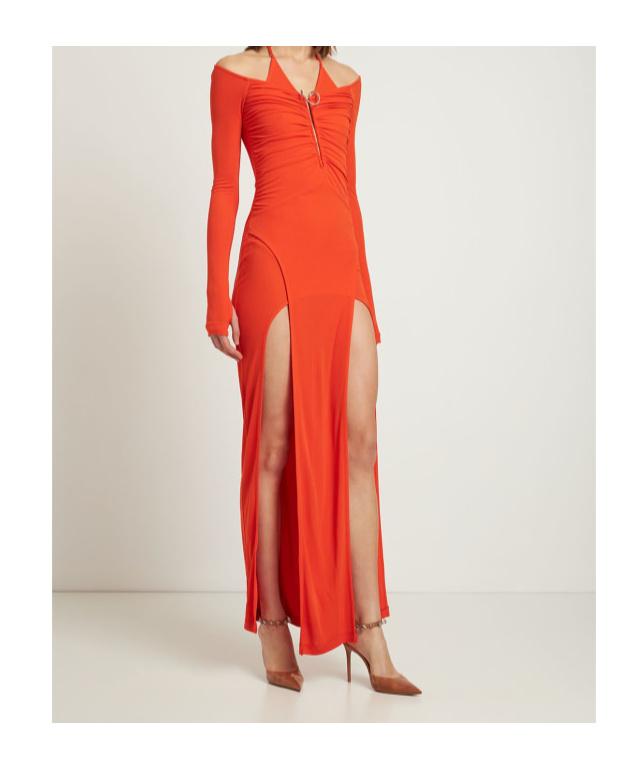 Dion Lee Draped Viscose Jersey Split Long Dress in Red | Lyst Dion Lee Draped Viscose Jersey Split Long Dress in Red | Lyst
