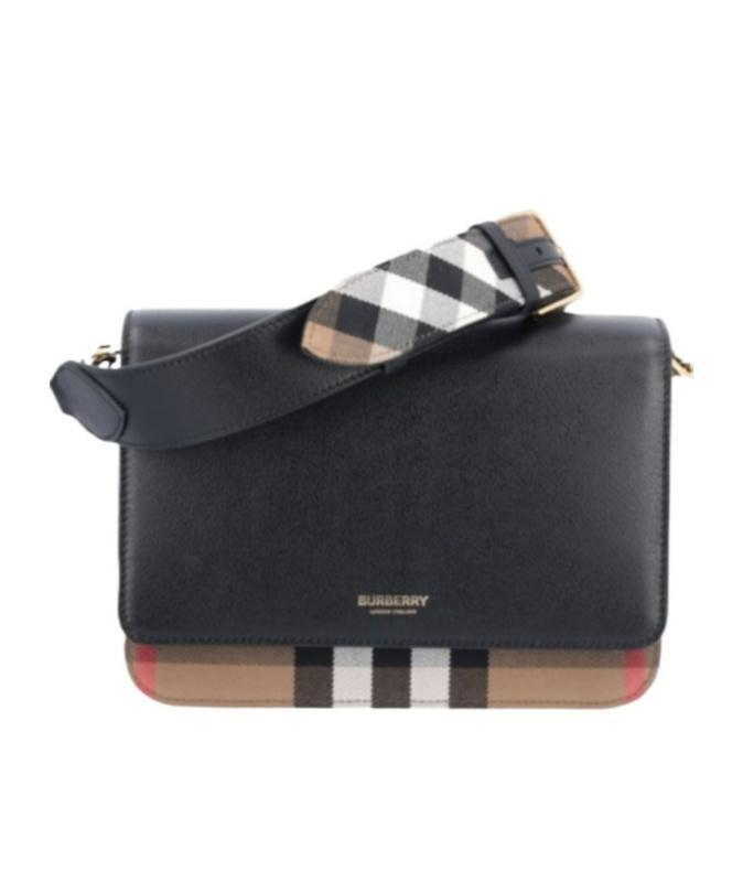 Burberry Check Crossbody Bag in Blue | Lyst