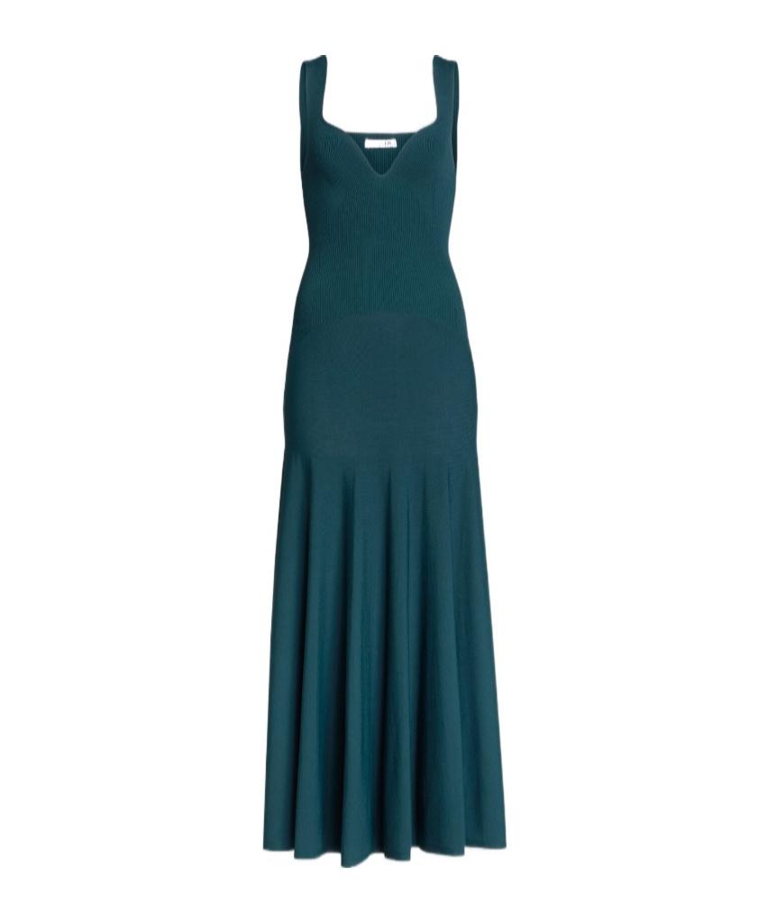 Alaa Alaa Fitted Flare Rib Knit Dress in Green | Lyst Alaa Alaa Fitted Flare Rib Knit Dress in Green | Lyst
