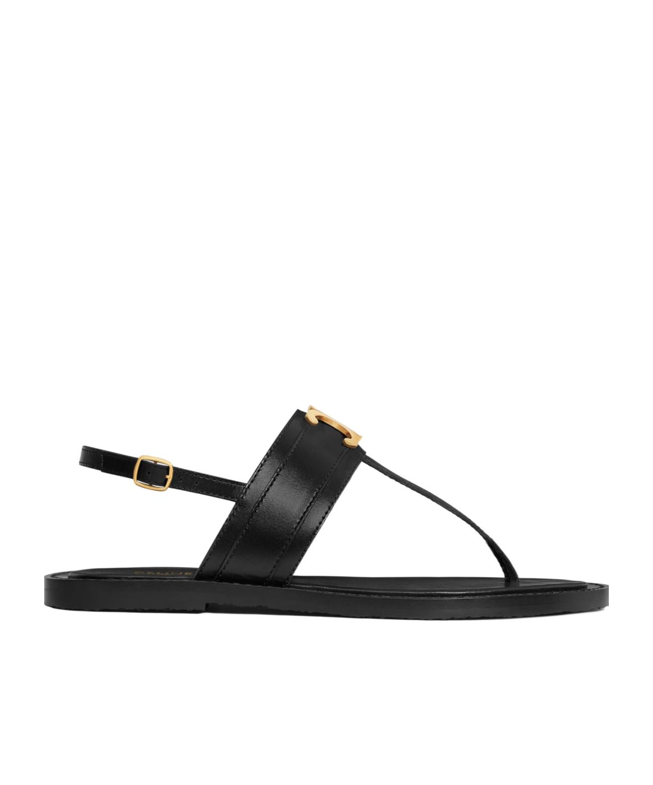 Celine Lympia Triomphe Thong in Black | Lyst