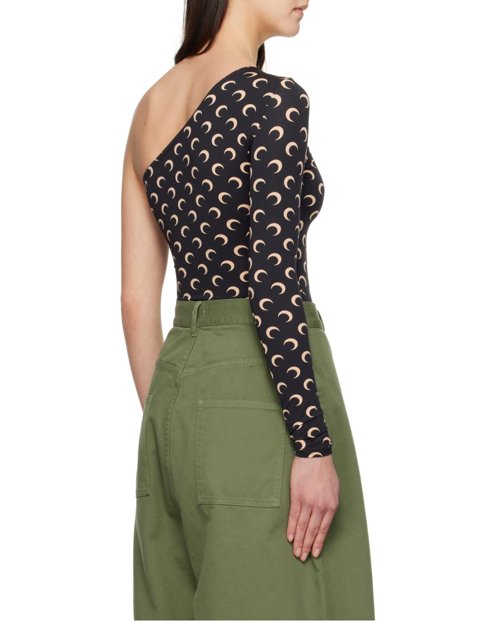 Marine Serre Recycled Moon Jersey Second Skin Asymmetric Top