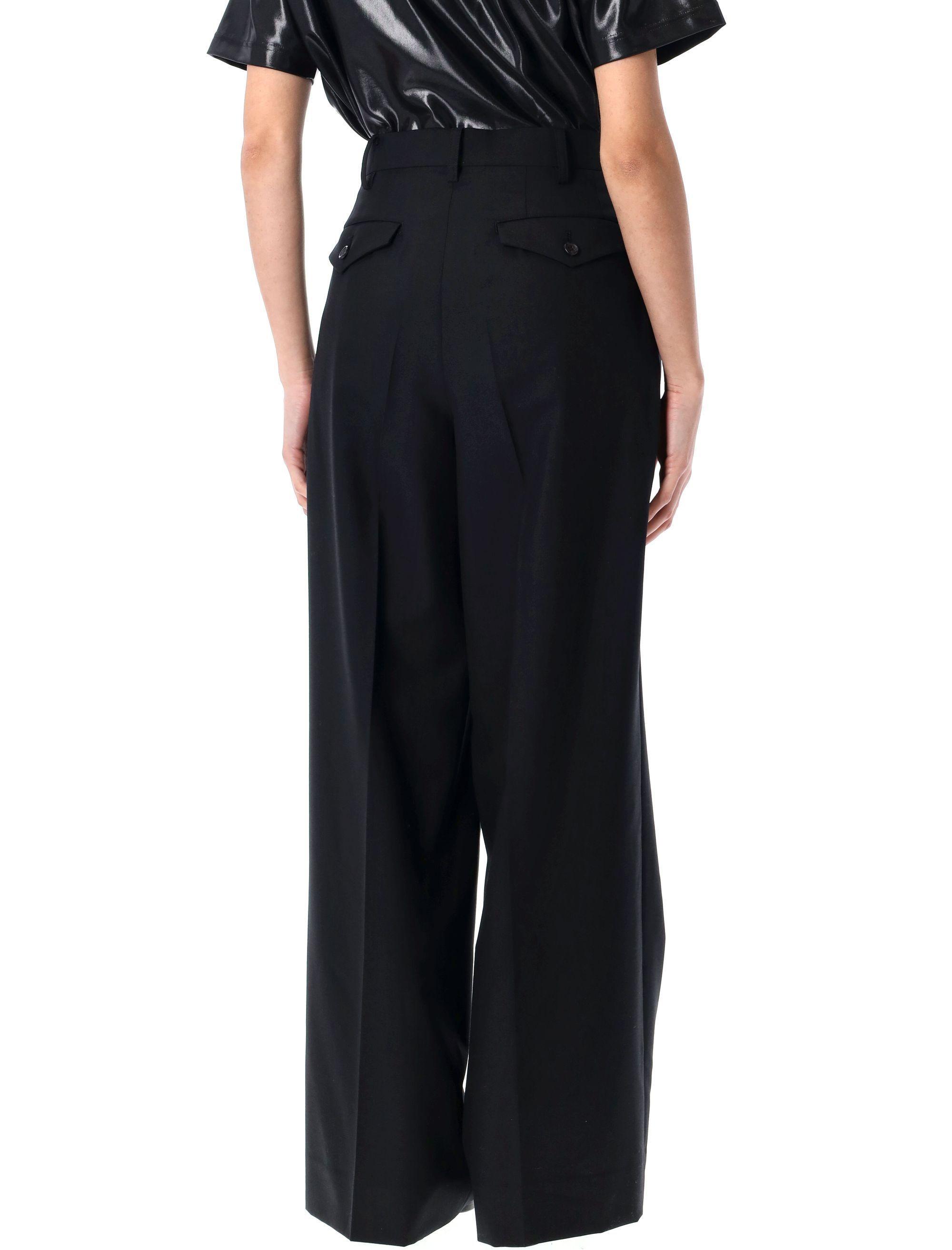 パンツ 00s junya watanabe flare trousers black Junya Watanabe black trousers with integrated satin