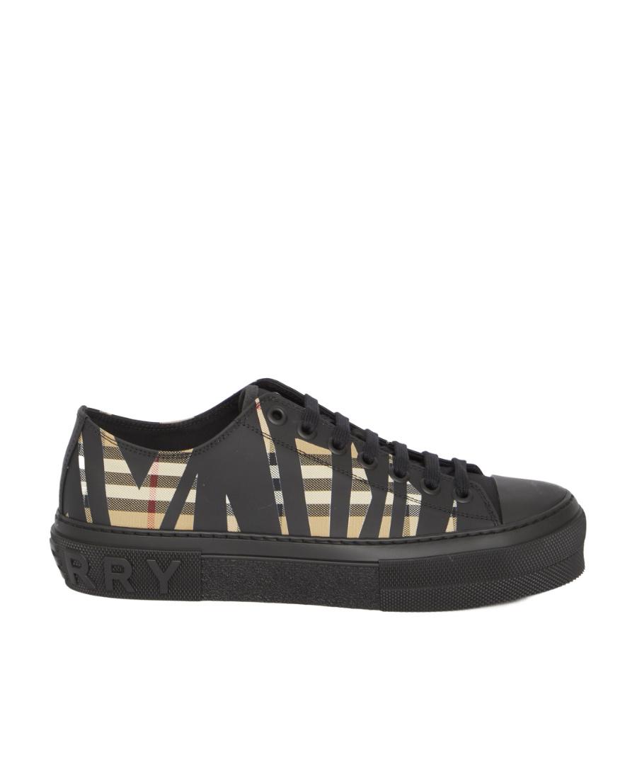 Burberry Sliced Check Cotton Sneakers in Black for Men | Lyst