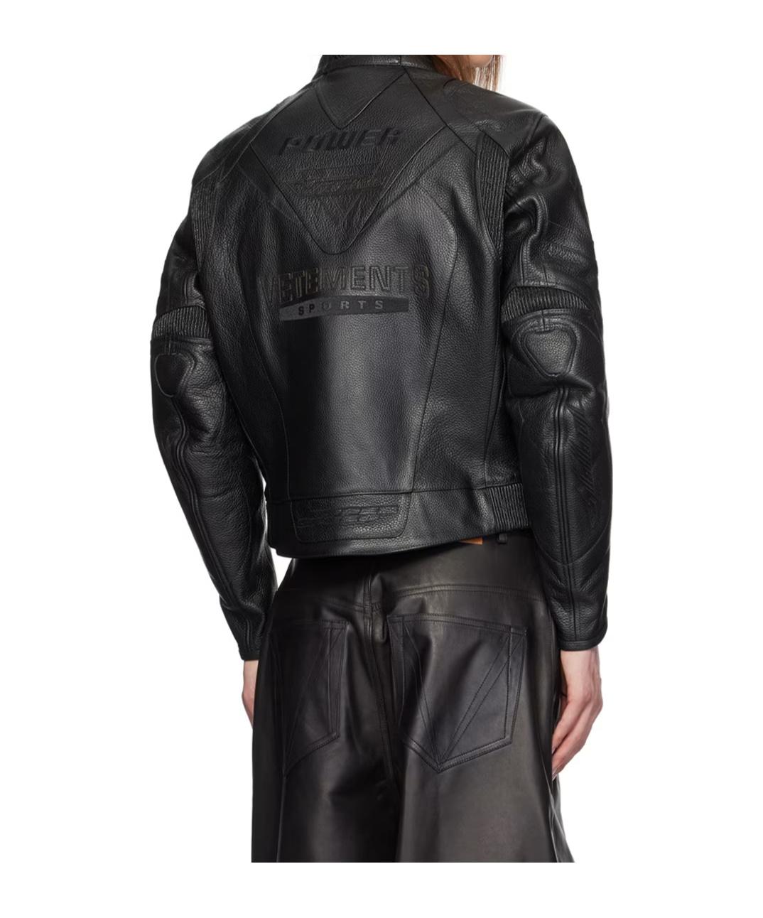 【関税込み】VETEMENTS ブラック Pro Racing レザージャケット VETEMENTS Black Pro Racing Leather Jacket Vetements