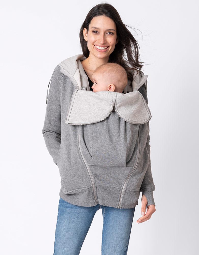 Seraphine Cotton 3 In 1 Maternity Hoodie in Gray Lyst