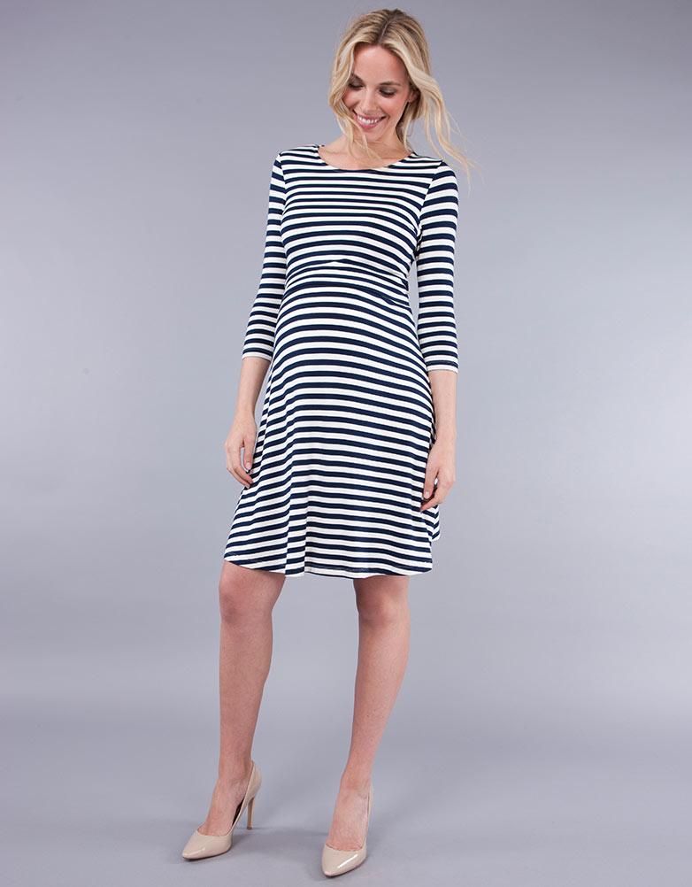 striped maternity robe