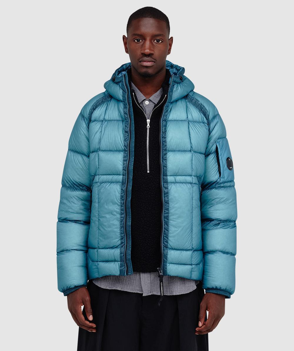 C.P. Company D.D. Shell Goggle Down Jacket (Aegean in Blue for Men