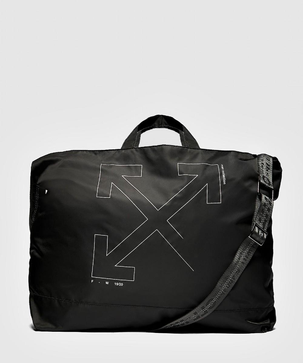 black off white tote bag