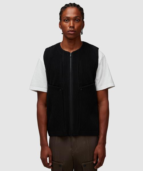 Homme Plisse Issey Miyake Pleats Cargo Gilet Vest in Black for Men Lyst