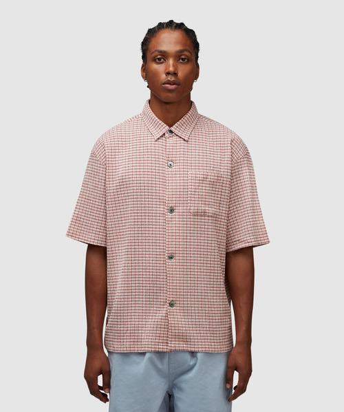Stussy Wrinkly Gingham Short Sleeve Shirt in Pink for Men Lyst