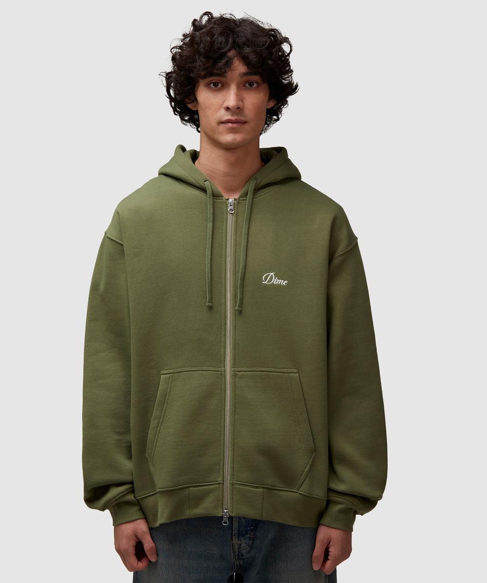 Dime Cursive Small Logo Zip Hoodie (Army in Green for Men | Lyst UK