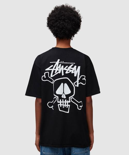 Stussy Skull & Bones Pigmented Dyed T-shirt in Black for Men