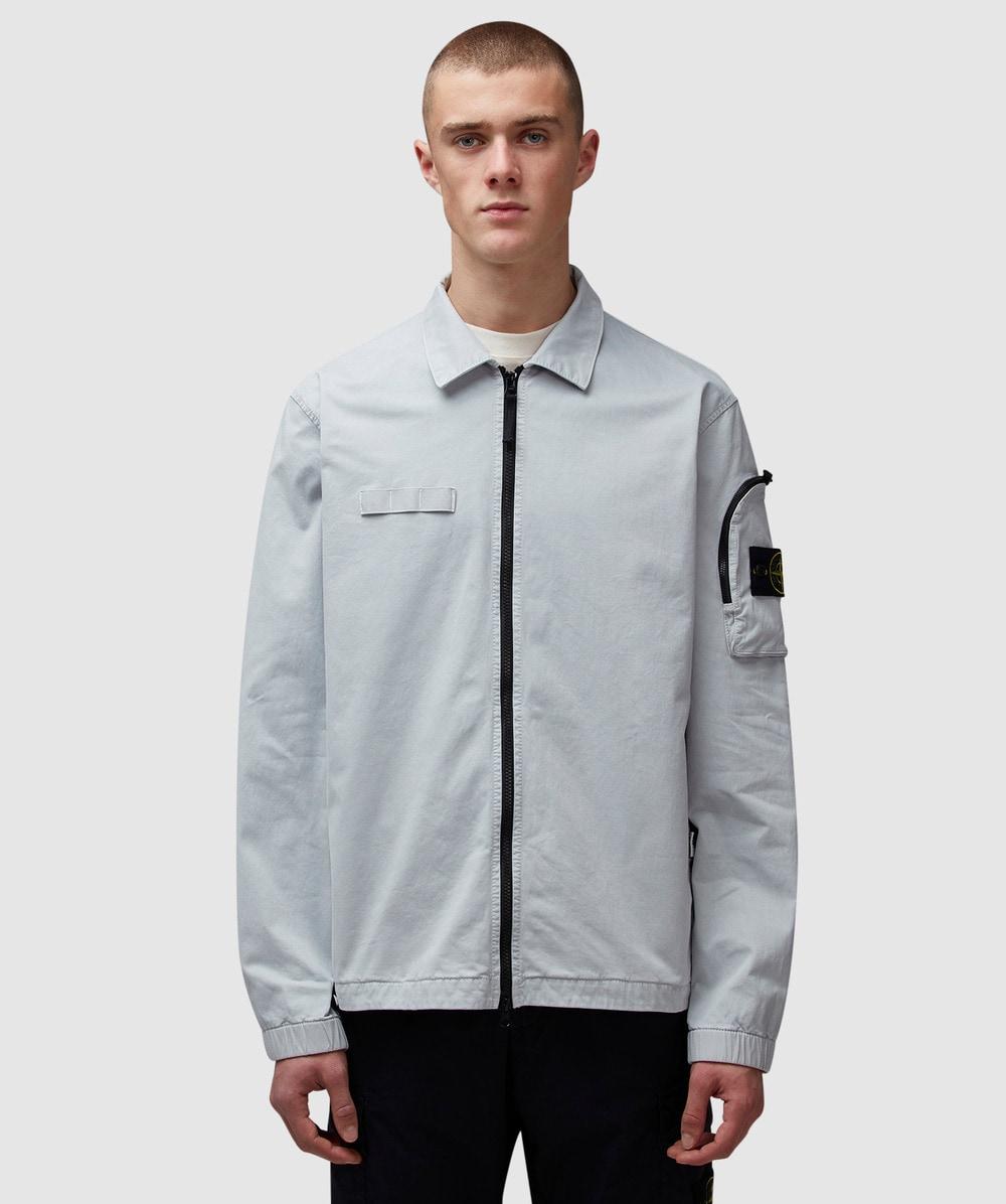 Stone Island Garment Dyed Old Effect Pocket Overshirt in Grey for