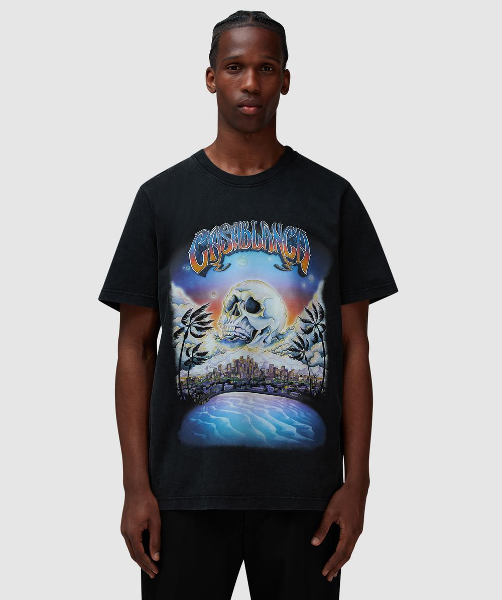Tシャツ・カットソー CASABLANCA La Premonition Hotfix Printed T-Shirt Faded Black Casablanca La Premonition Hotfix T-Shirt Black - Beachim