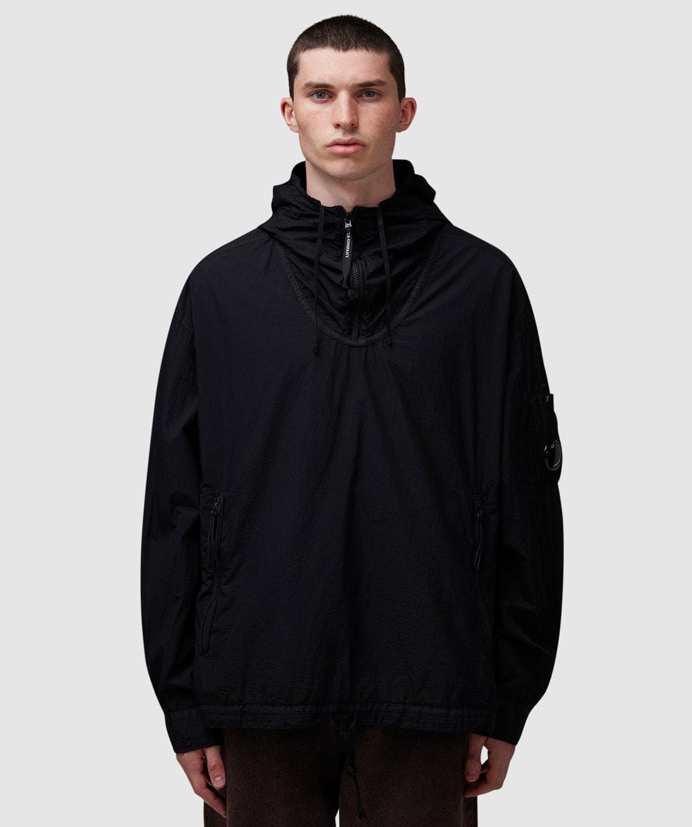 Stone island hooded overshirt black sale