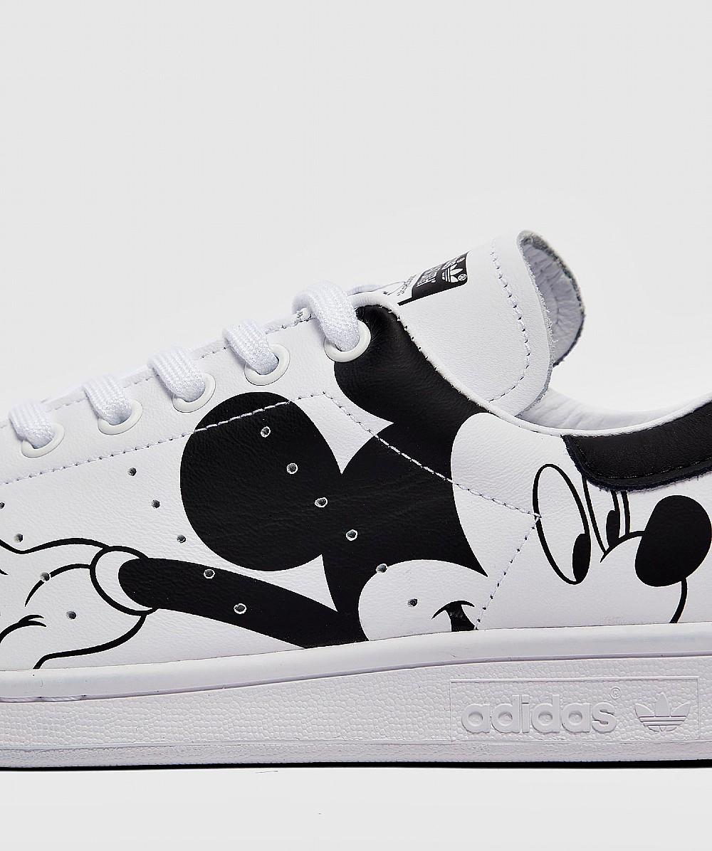 adidas Leather X Disney Mickey Mouse Stan Smith Casual Shoes in  White/Black/White (White) for Men | Lyst