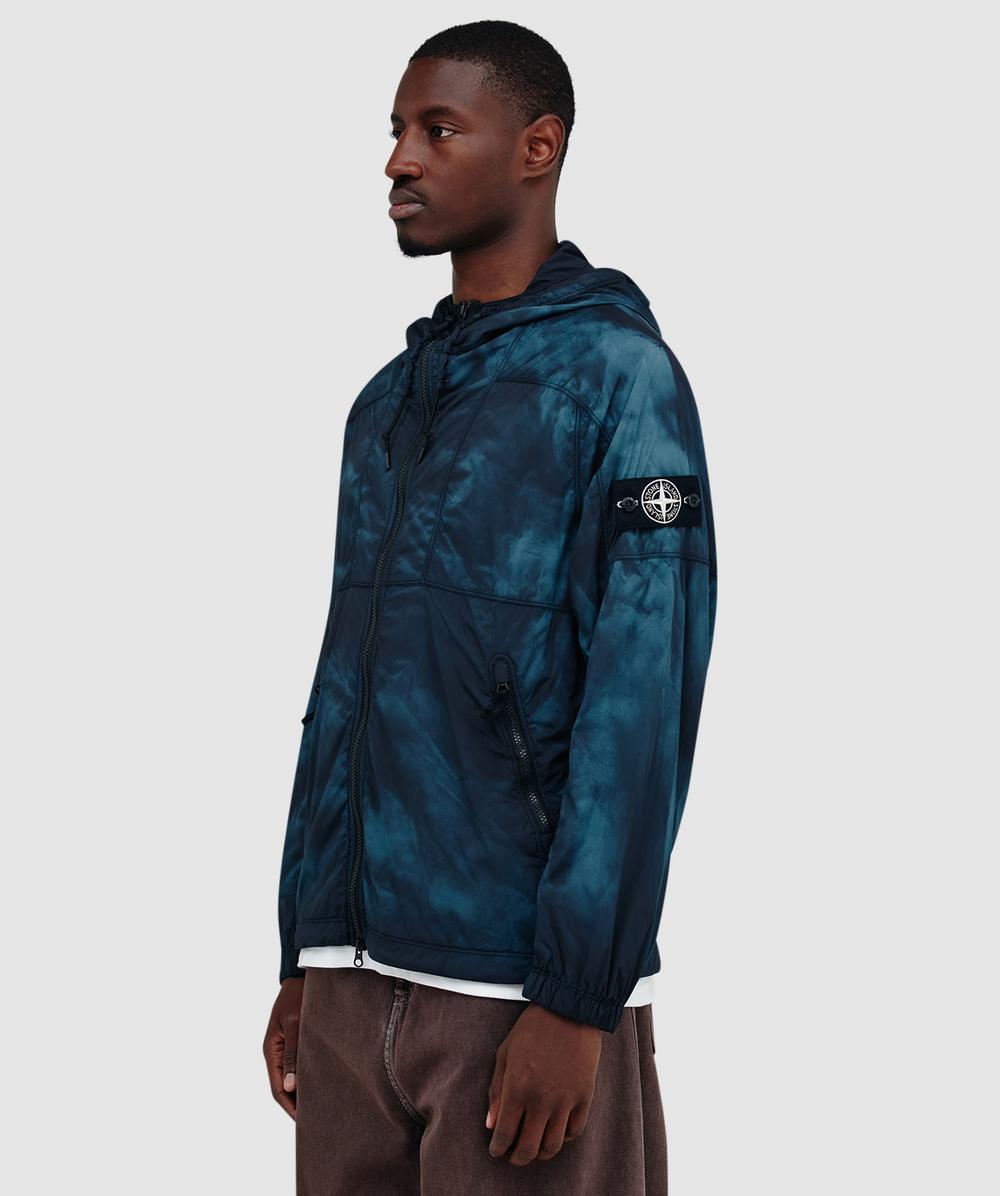 Stone Island Skin Touch Nylon-Tc Corrosion Hooded Jacket in Blue