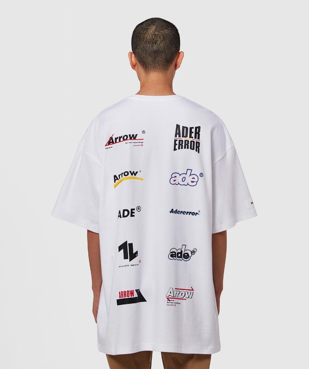 ADER error Cotton Back Multi Logo Crewneck T-shirt in White for 