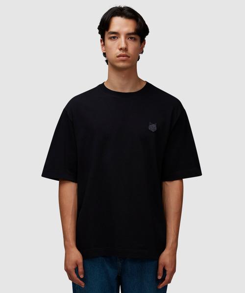 Maison Kitsuné Tonal Fox Head Patch Oversized T-shirt in Black for