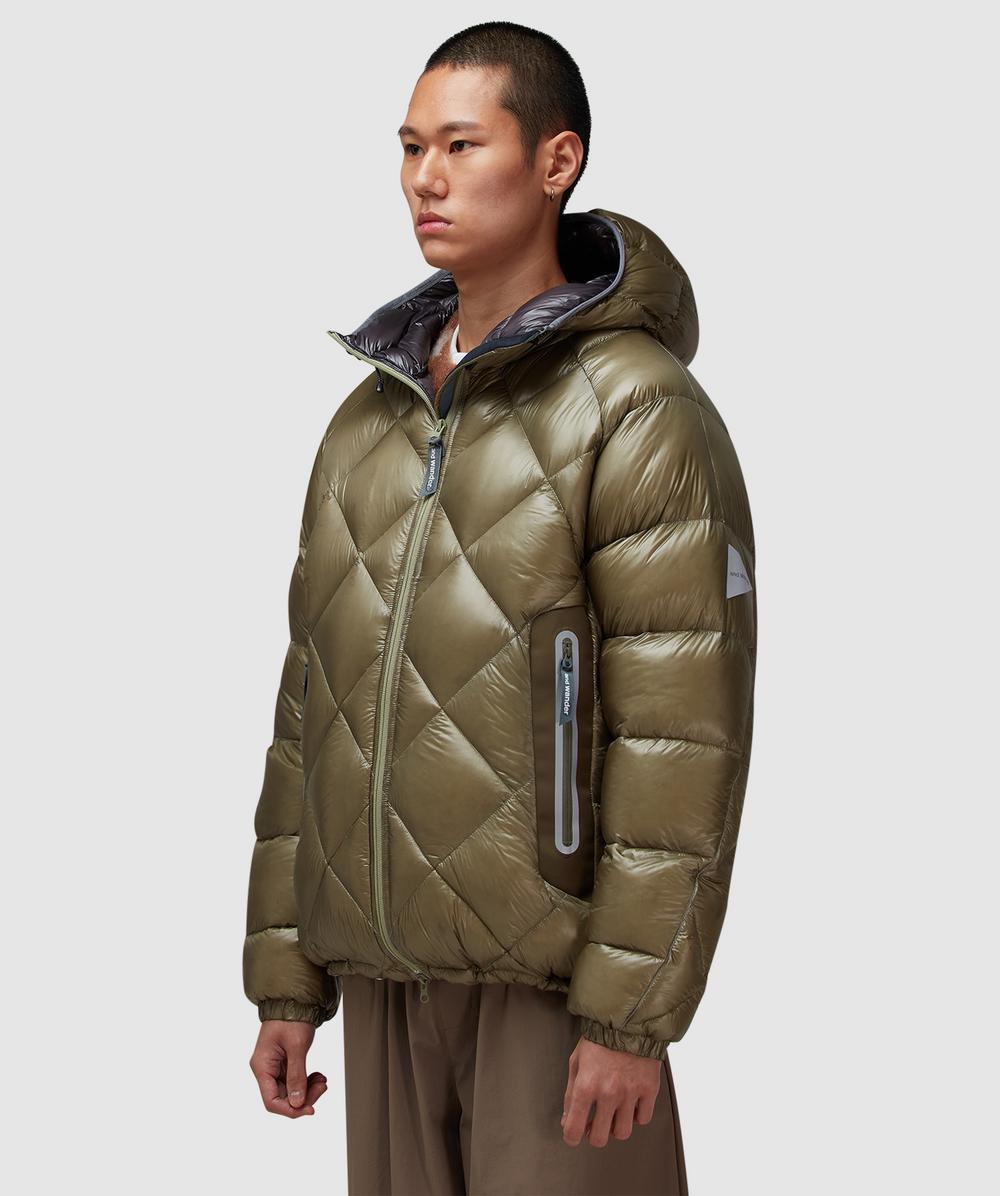 and wander Diamond Stitch Down Jacket (Light Khaki in Green for