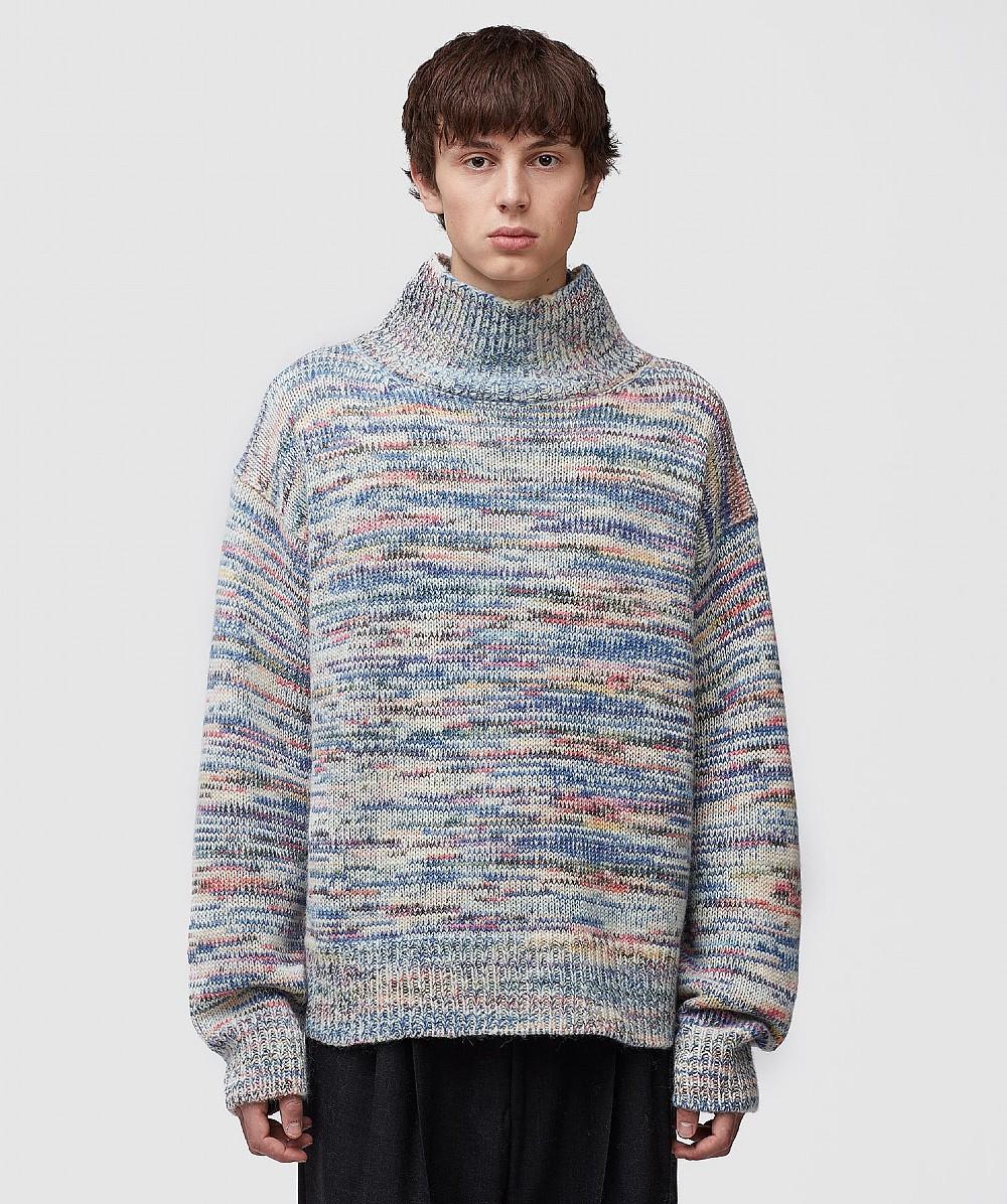 Dries Van Noten Tanish Knitted Mock Sweater in Ecru (Blue) for Men - Lyst