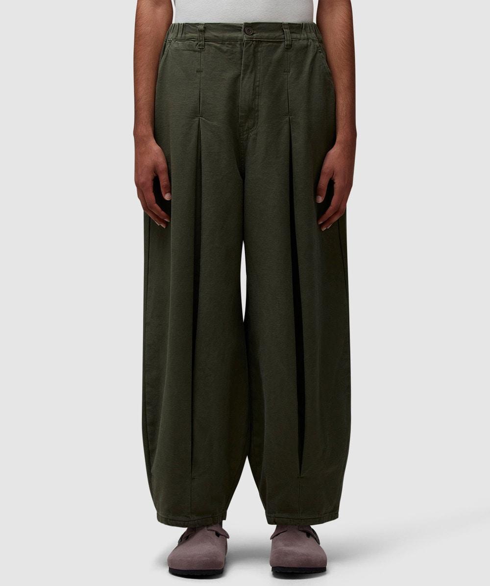 【ANGLAN】Pin-Tuck Wide Drooping Balloon Trouser Pin-Tuck Wide Drooping Balloon Trouser - Black - ANGLAN