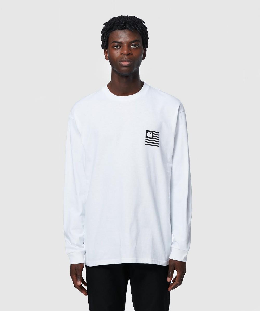 Carhartt WIP Cotton Long Sleeve State Patch T-shirt in White for Men - Lyst