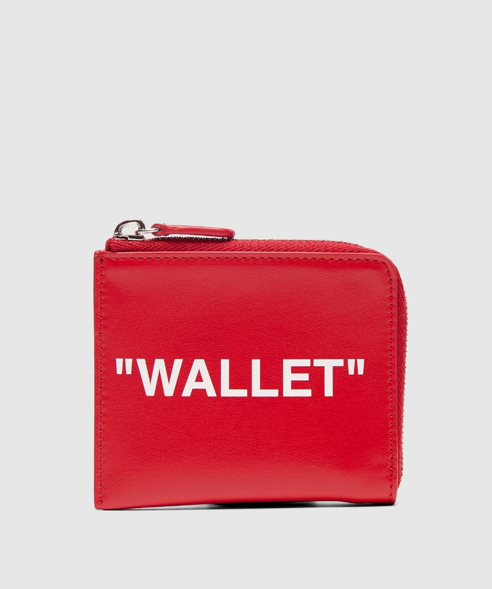 Off-White c/o Virgil Abloh Quote Zip Wallet in Red for Men - Lyst