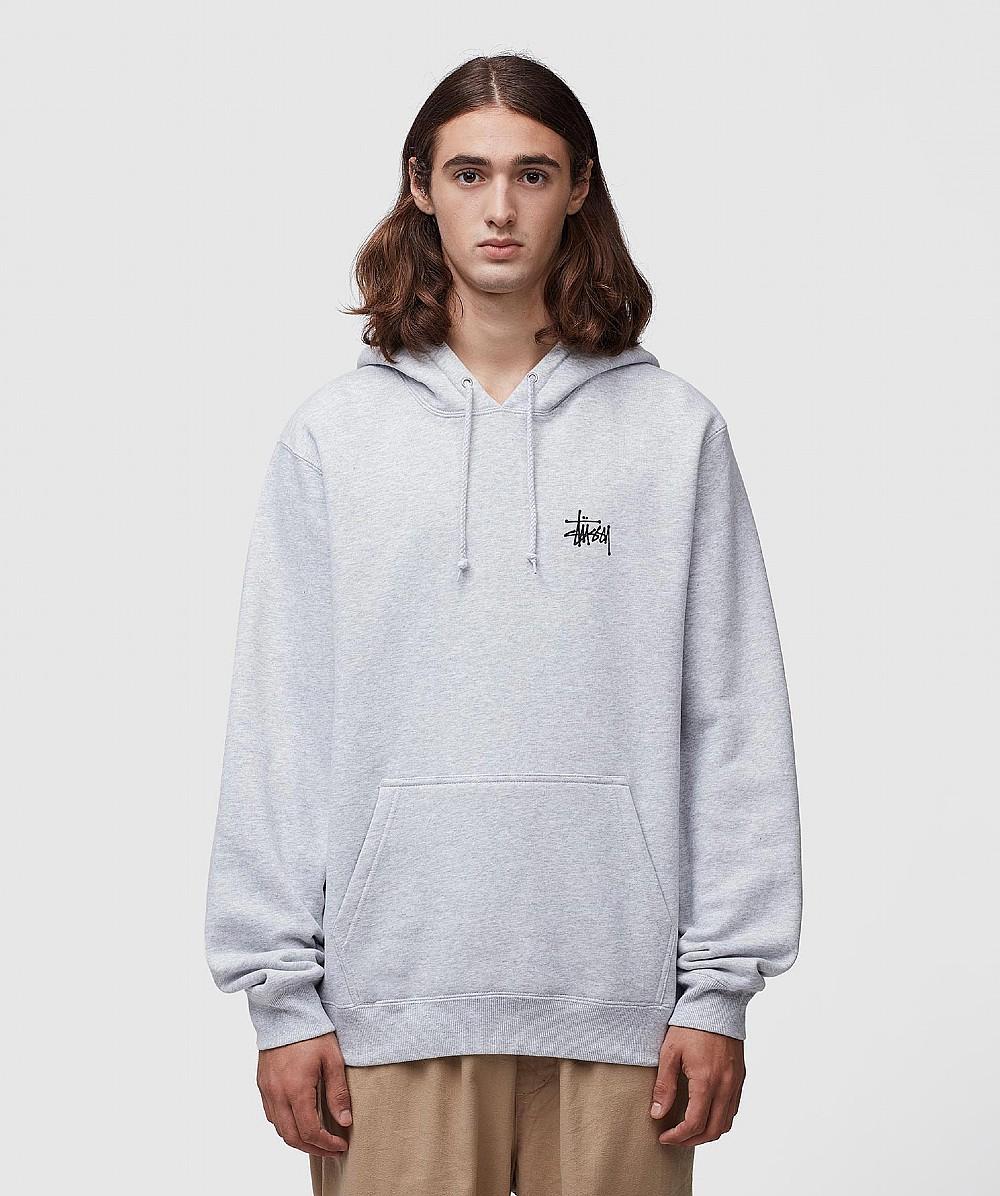 Stussy Basic Hoodie in Gray for Men | Lyst