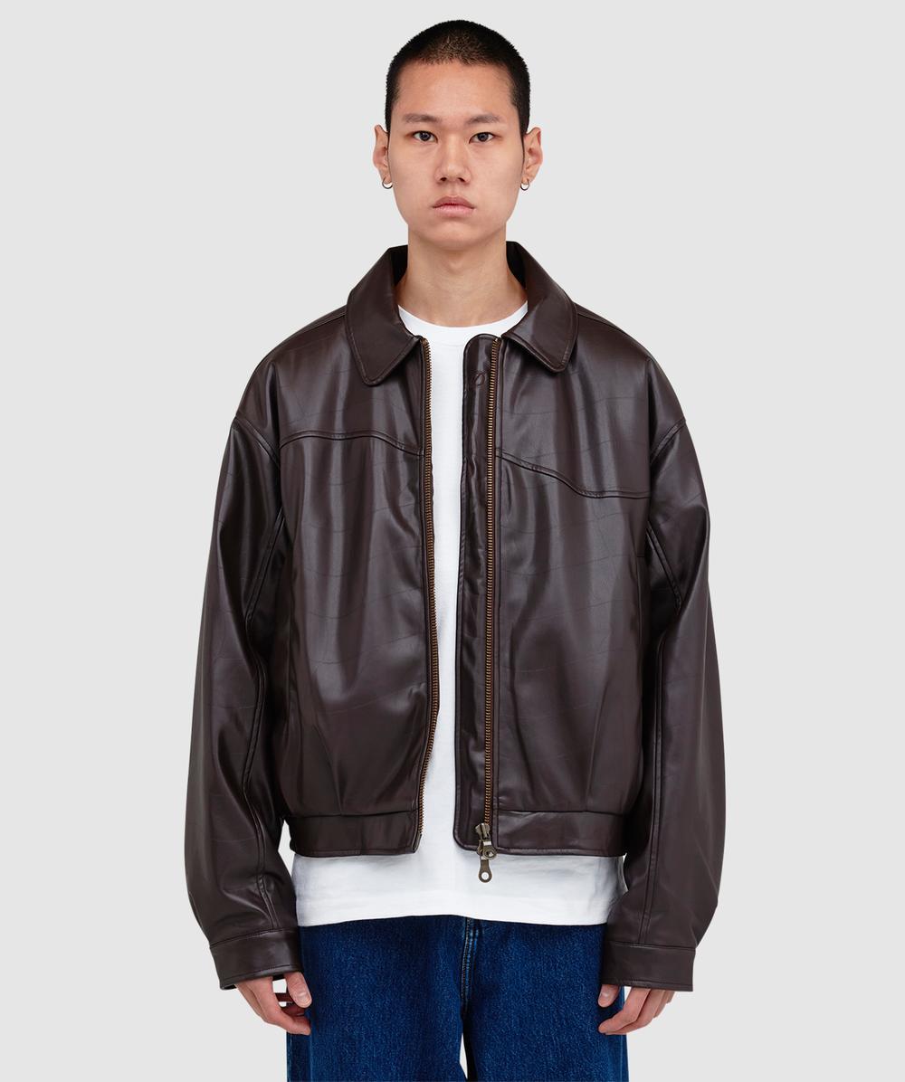 Dime Debossed Wavy Jacket in Brown for Men | Lyst