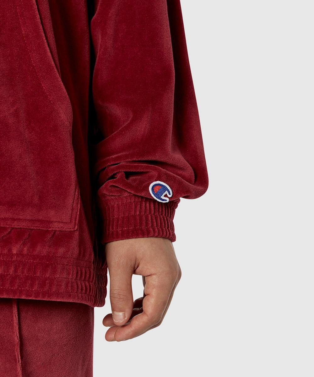 Champion Cotton Velour Pullover Hoodie in Burgundy (Red) for Men Lyst