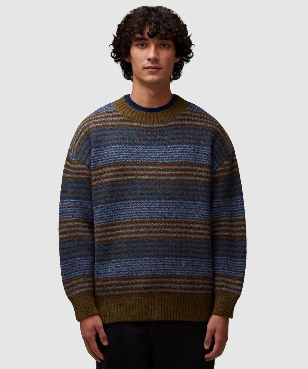 POLAR SKATE Knitted Striped Pullover Sweater in Blue for Men | Lyst