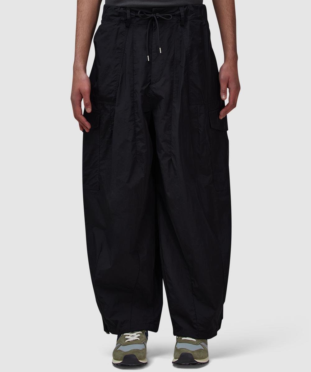 【KOOLOSET】Multi-Tuck Nylon Balloon Pants Nylon Two Tuck Taping Pants-Wine - filluminate | 60% - Asian