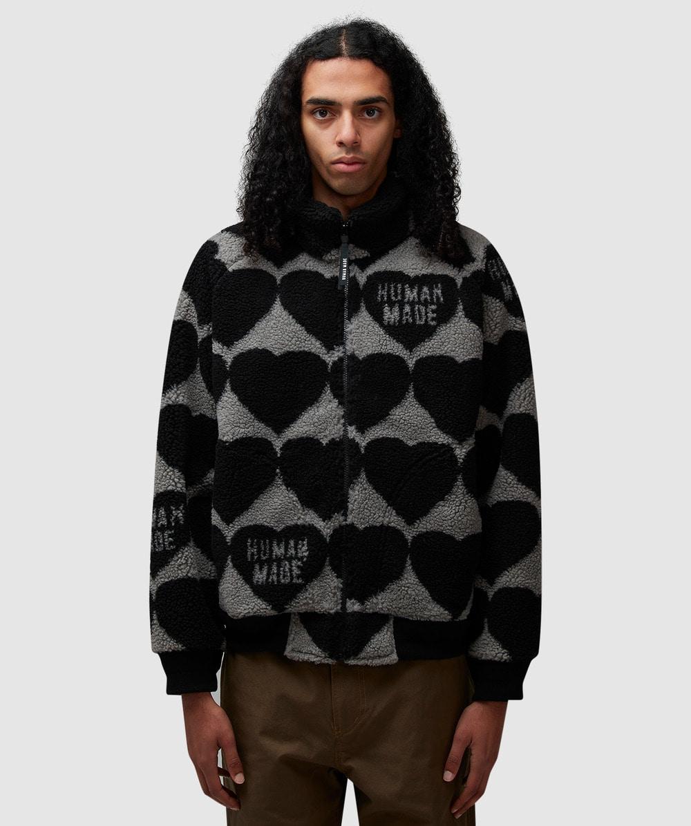 Human Made Heart Fleece Jacket in Black for Men | Lyst