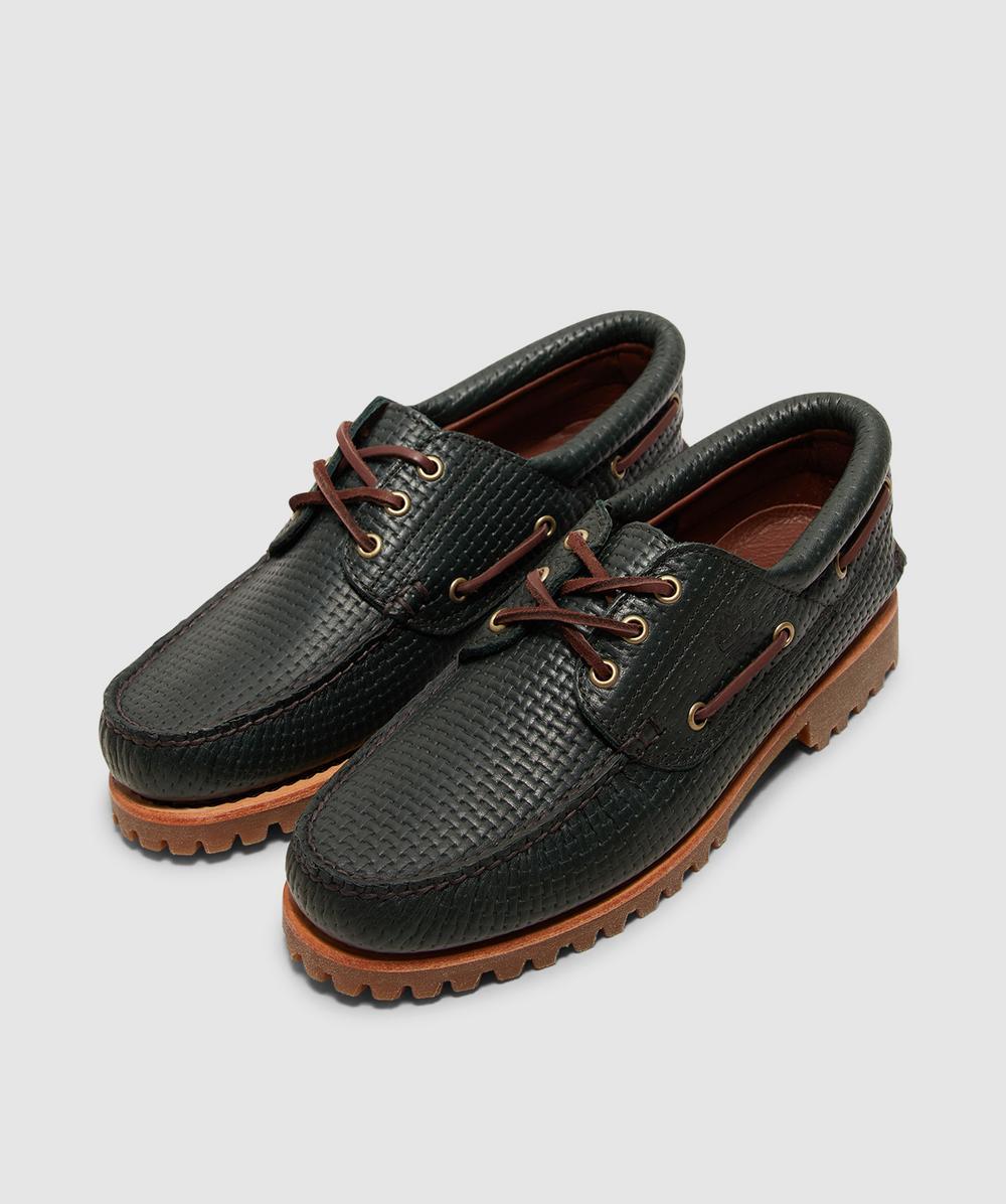 Timberland 3-Eye Lug Handsewn Boat Shoe in Black for Men | Lyst Canada