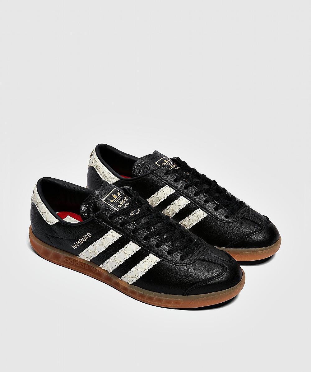 adidas Leather Hamburg Trainers in Black for Men | Lyst