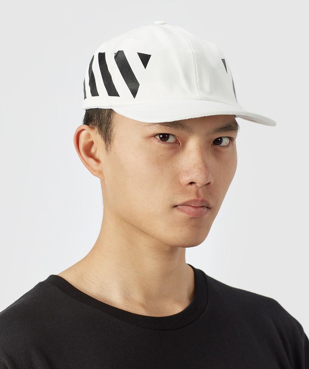 off white diagonal baseball cap