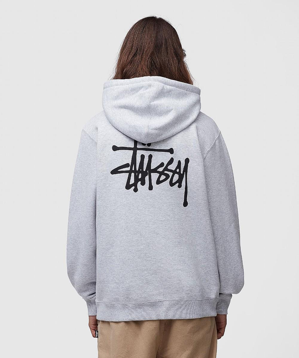 Stussy Basic Hoodie in Gray for Men | Lyst