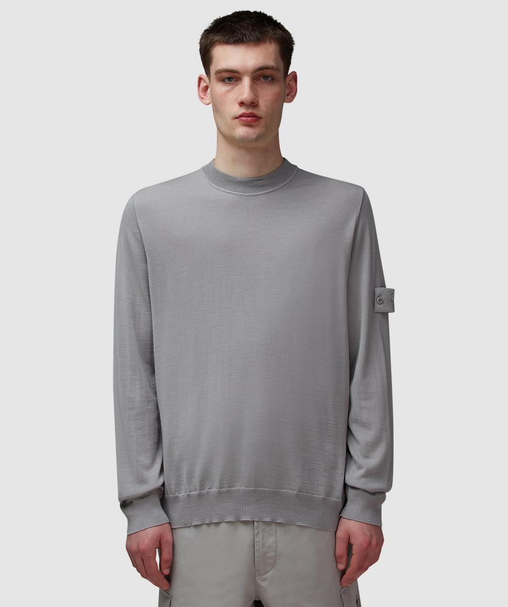 Stone Island Ghost Wool Crewneck Sweatshirt in Gray for Men | Lyst
