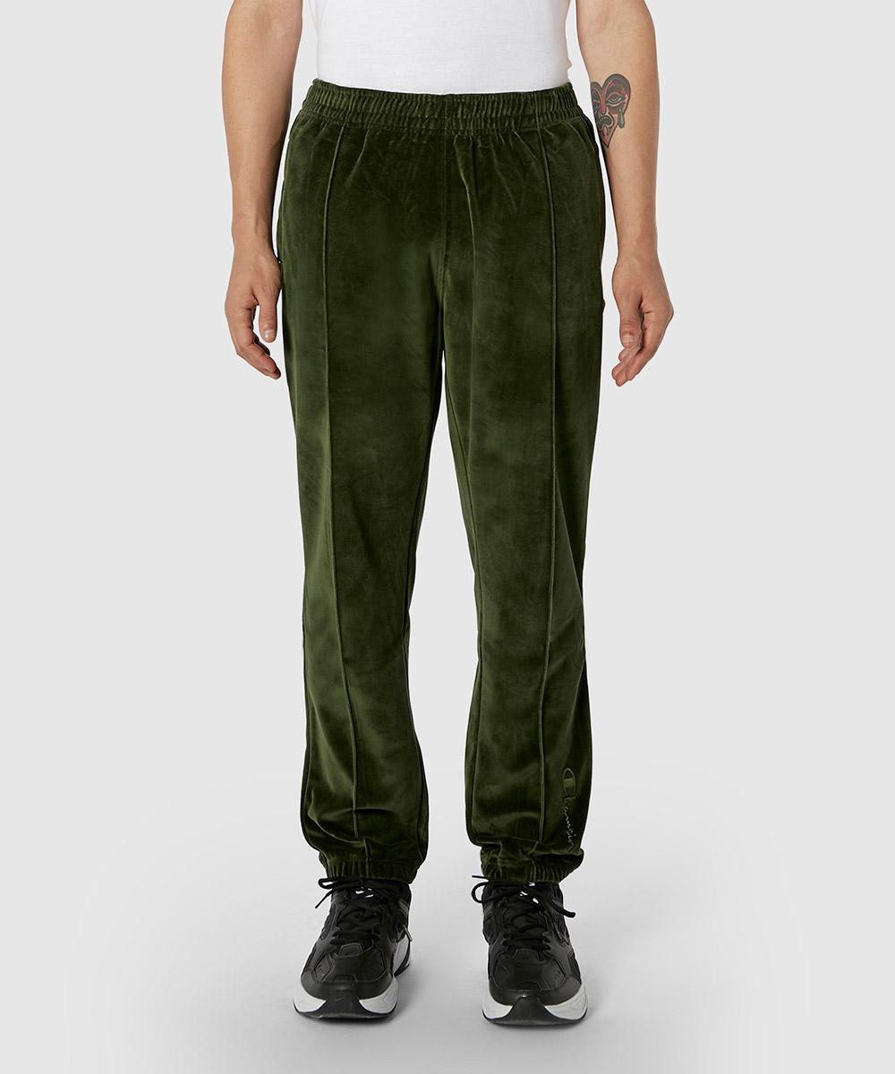 green velour pants