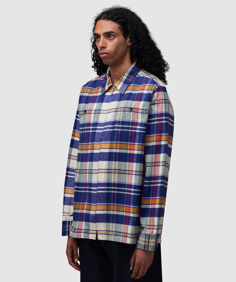 Noah Lightweight Plaid Flannel Overshirt in Blue for Men | Lyst