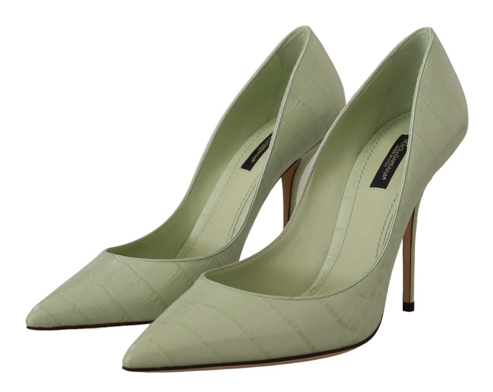 Dolce & Gabbana Mint Green Leather Stiletto Heels Pumps Shoes | Lyst