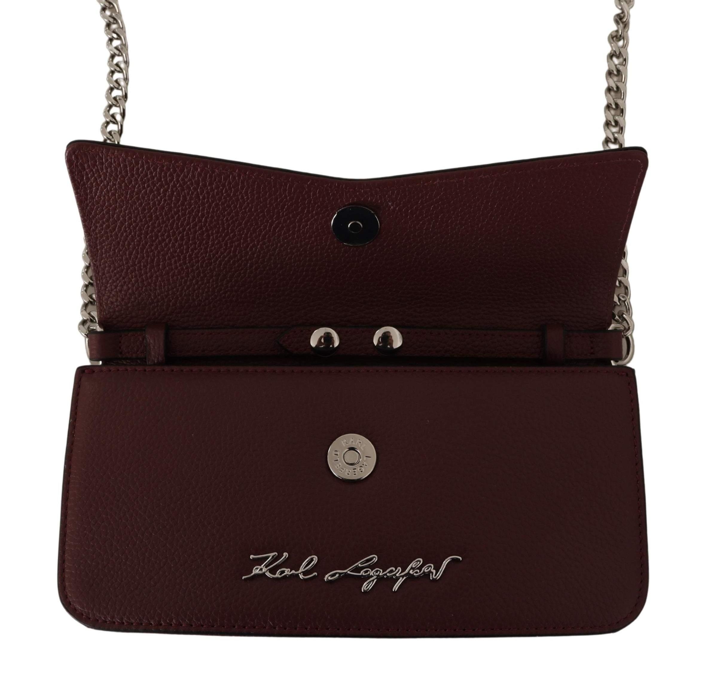 Karl Lagerfeld Wine Leather Evening Clutch Bag in Brown | Lyst